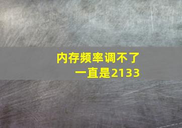 内存频率调不了 一直是2133